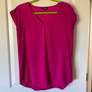 Satin solid pink shirt from Express